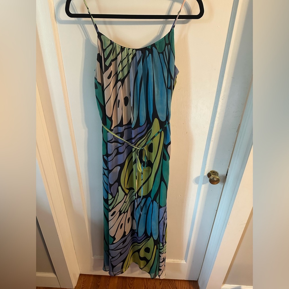 NWT! Sz M Sam Edelman butterfly trapeze chiffon Maxi Sundress - Picture 8 of 10